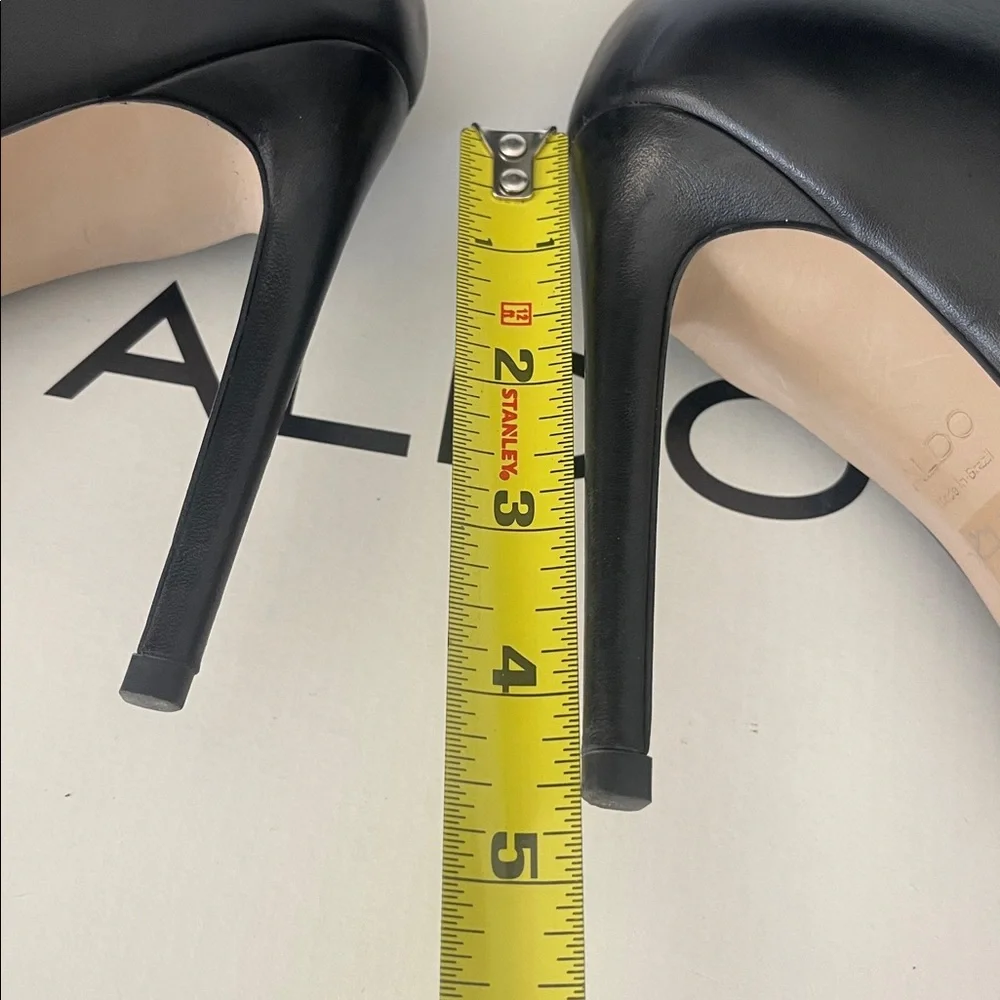 ALDO MYRONA BOOTS Black Leather Pointed Tor Side Zipper Stiletto Heel Size 8.5 - Picture 14 of 16